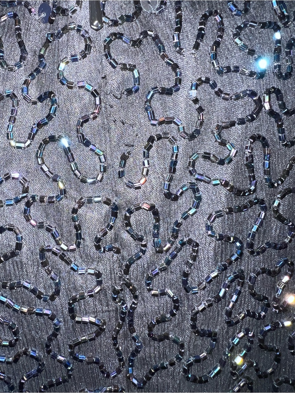 Vintage Scala Iridescent Black Beaded Mini Dress - Picture 6 of 6